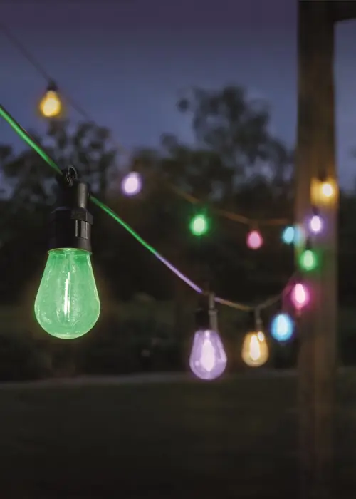 Set Of 20 Vintage Festoon Multi-Colour Solar String Lights