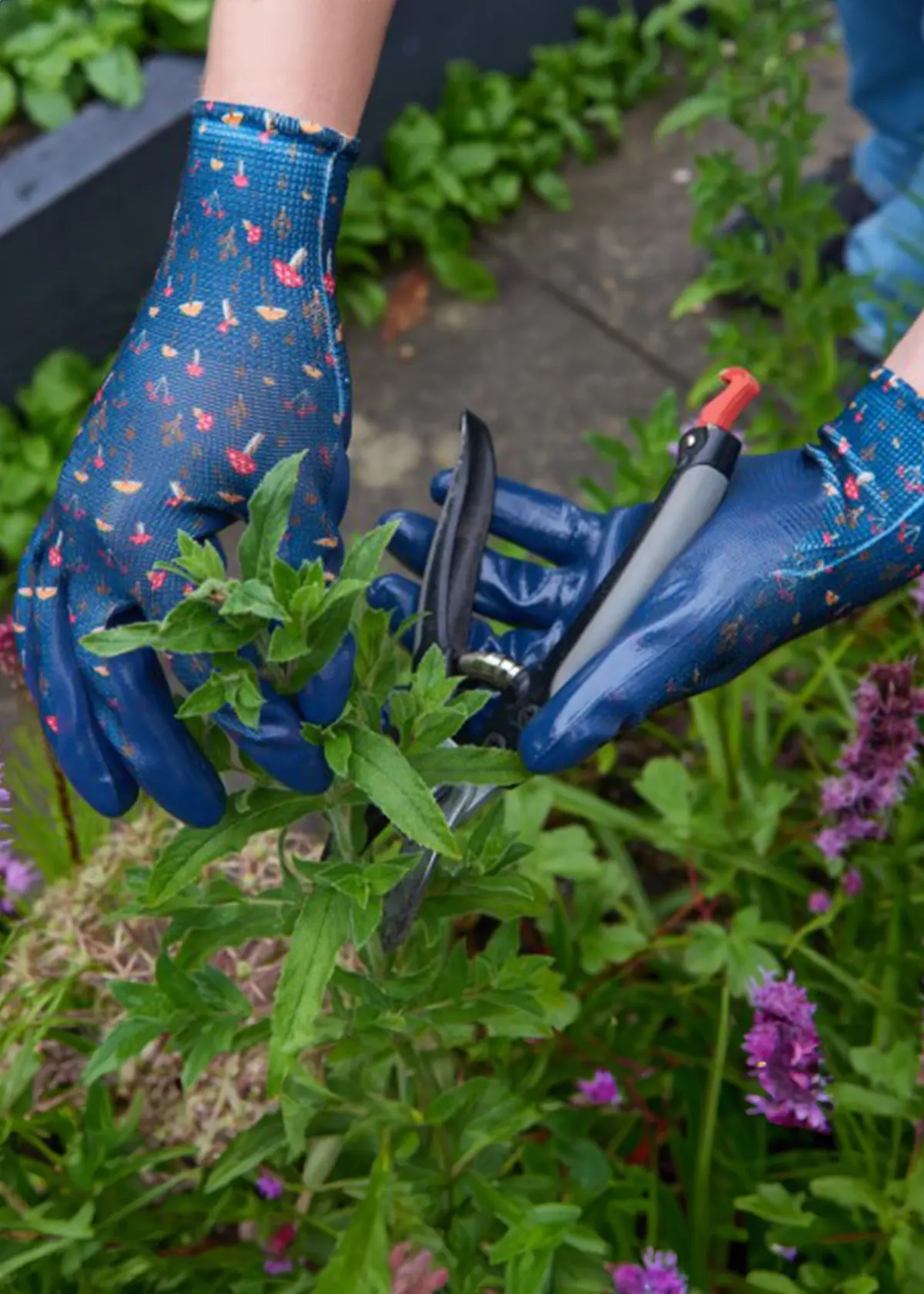 A photo of Seed & Weed Gardening Gloves Medium Mushrooms