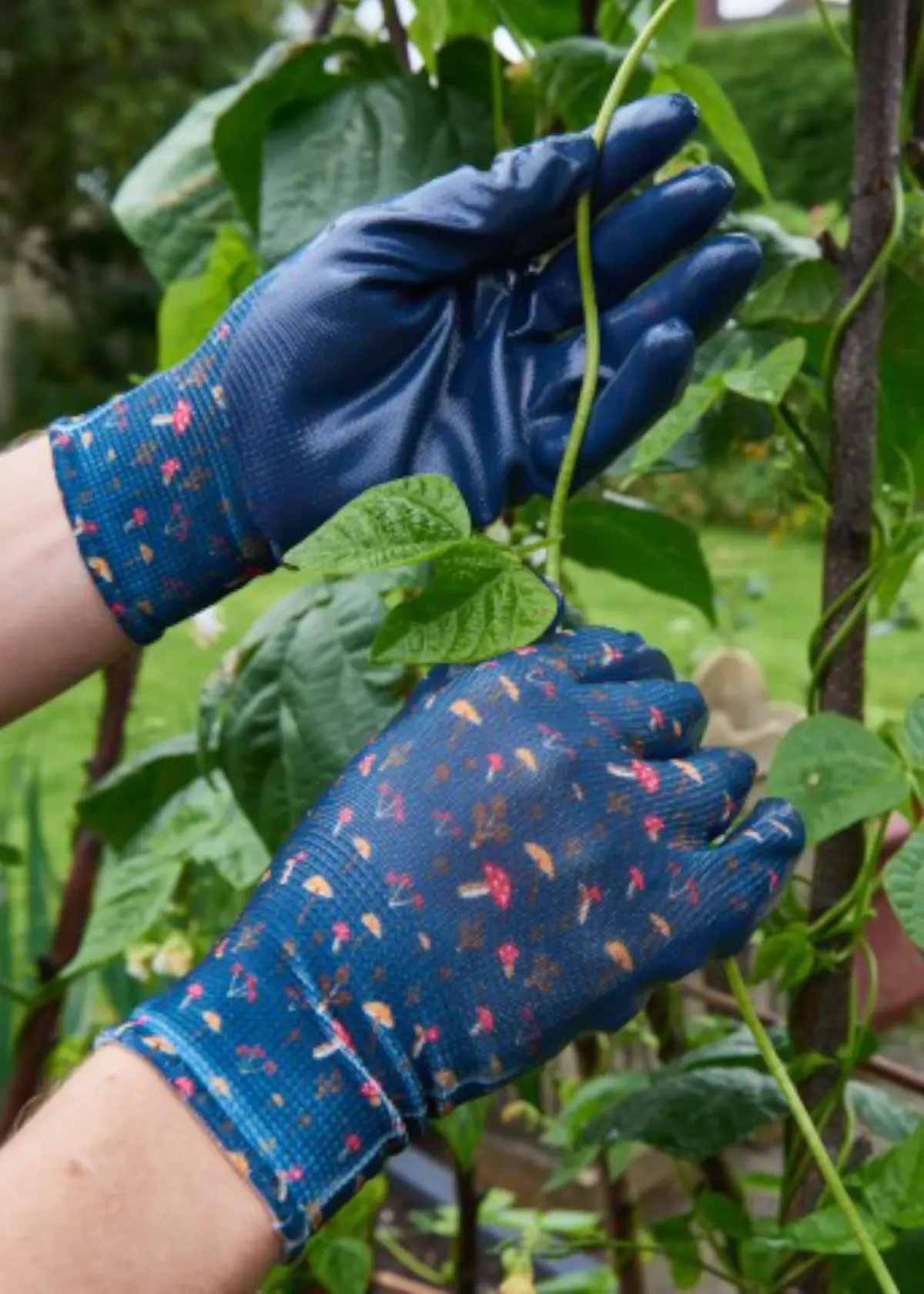 A photo of Seed & Weed Gardening Gloves Medium Mushrooms