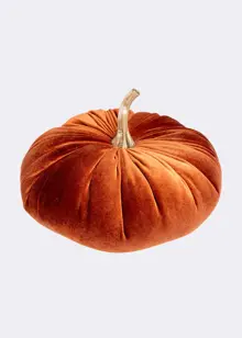 Velour Pumpkin Cushion 16cm Orange