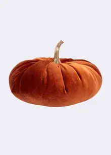 Velour Pumpkin Cushion 16cm Orange
