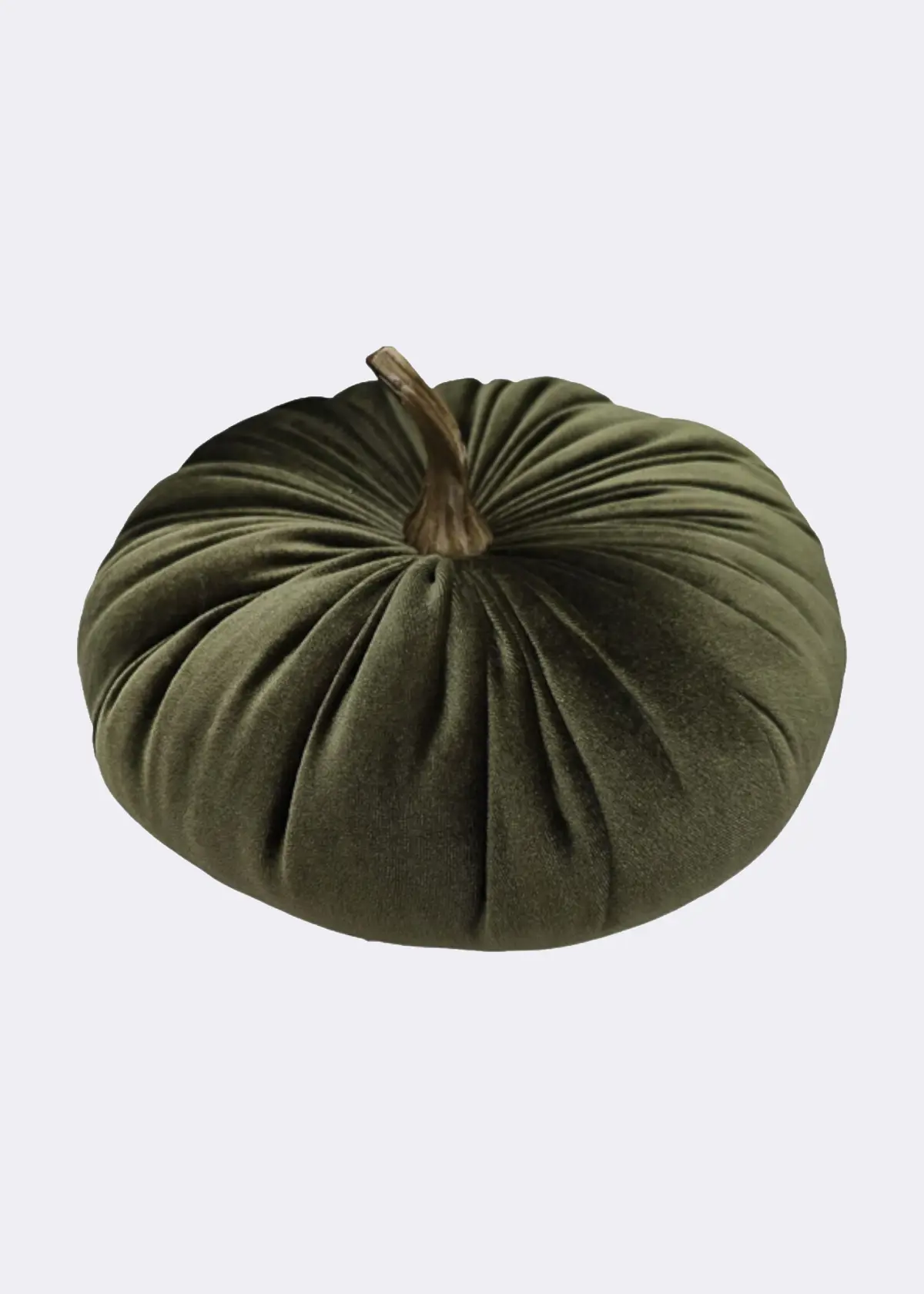 A photo of Velour Pumpkin Cushion 15cm Green