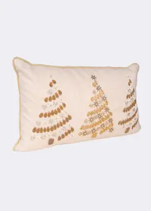 Christmas Tree Cushion With Beads & Embroidery 30x50cm