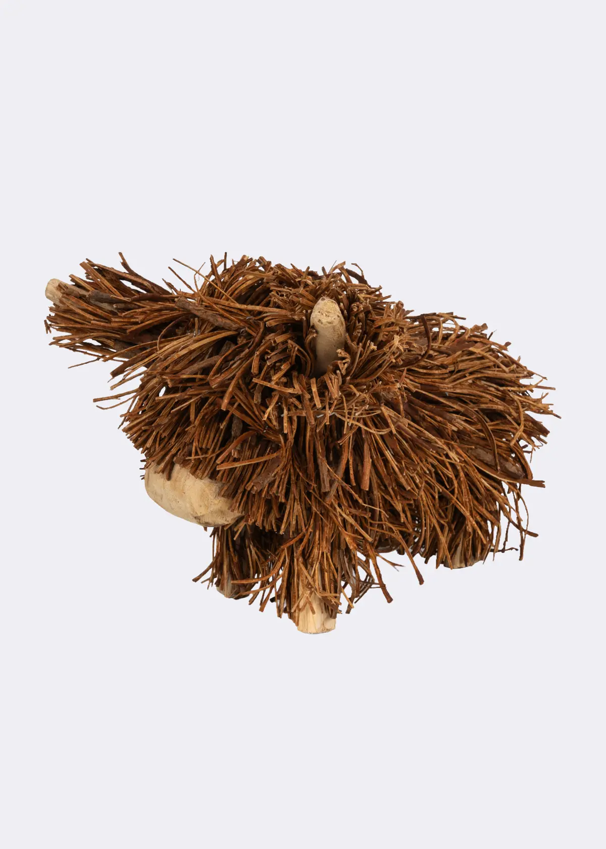 A photo of Small Rattan Twig Highland Cow Ornament 20cm Brown