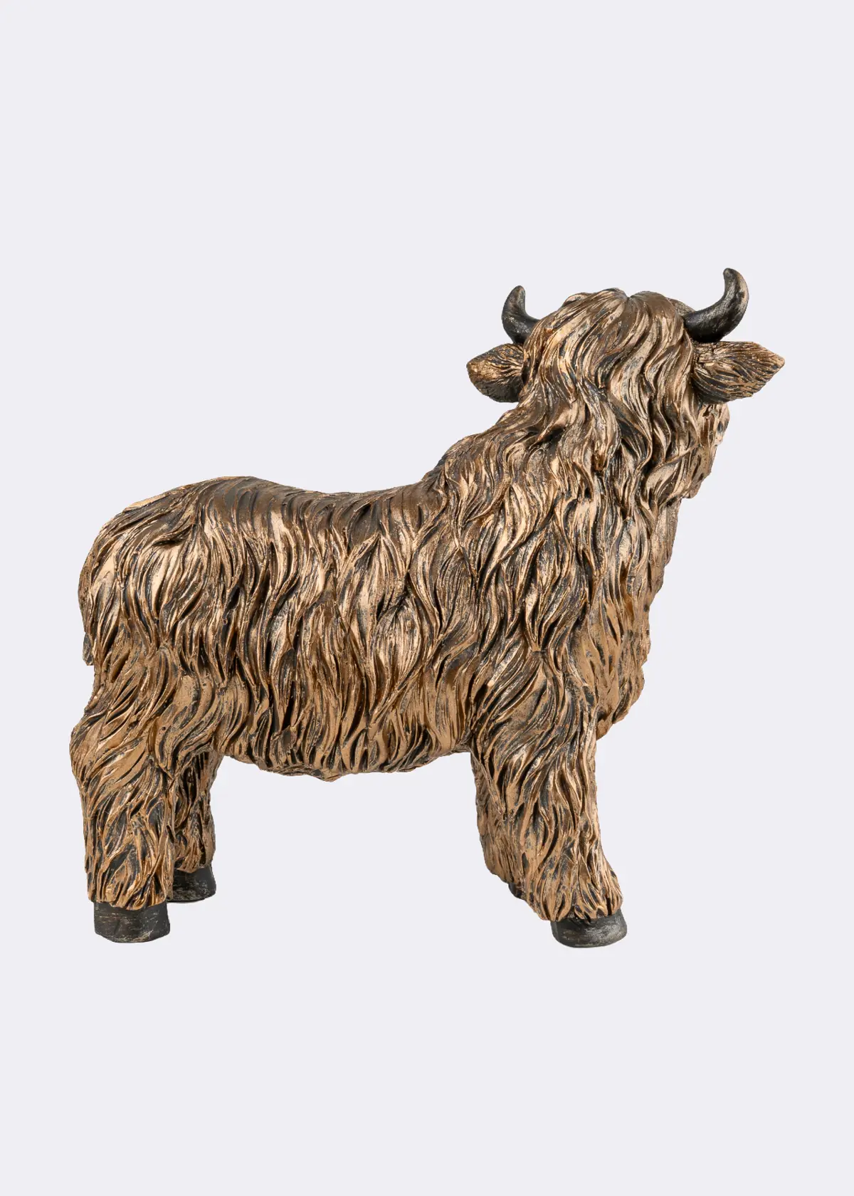 A photo of Resin Highland Cow Ornament 18.5cm Bronze
