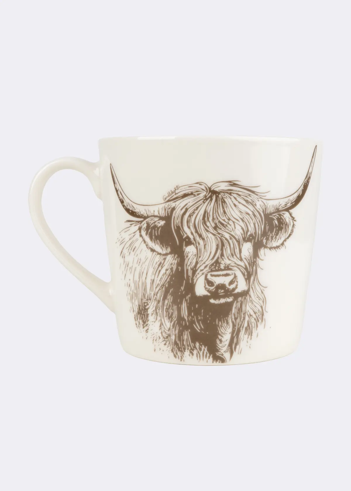 A photo of Wide Highland Cow Conical Mug