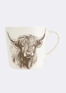 Wide Highland Cow Conical Mug