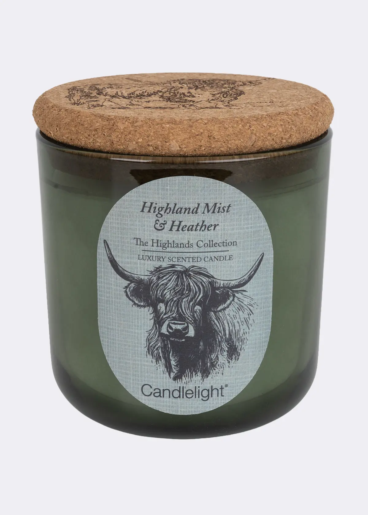 A photo of Birch & Heather Single Wick Glass Candle With Cork Lid