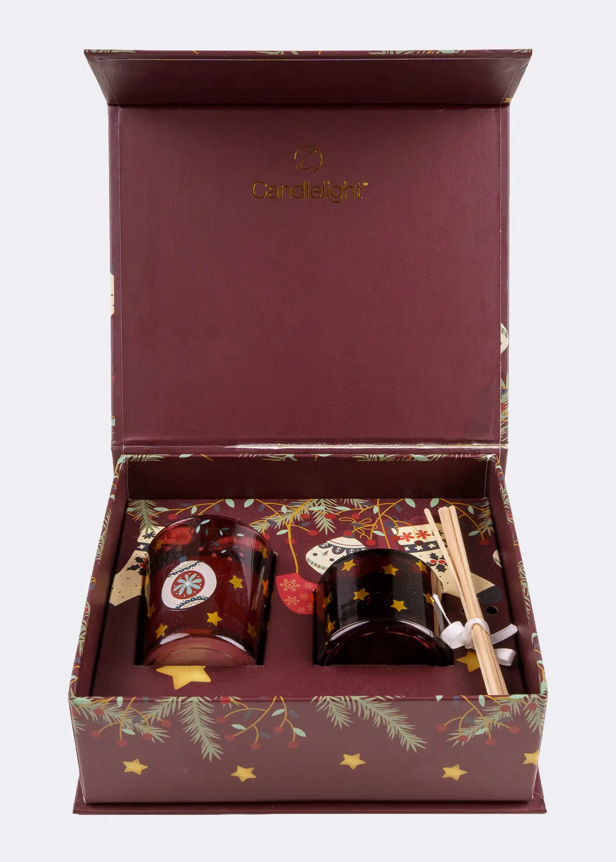 A photo of Mulled Wine 50ml Reed Diffuser and Votive Candle Set