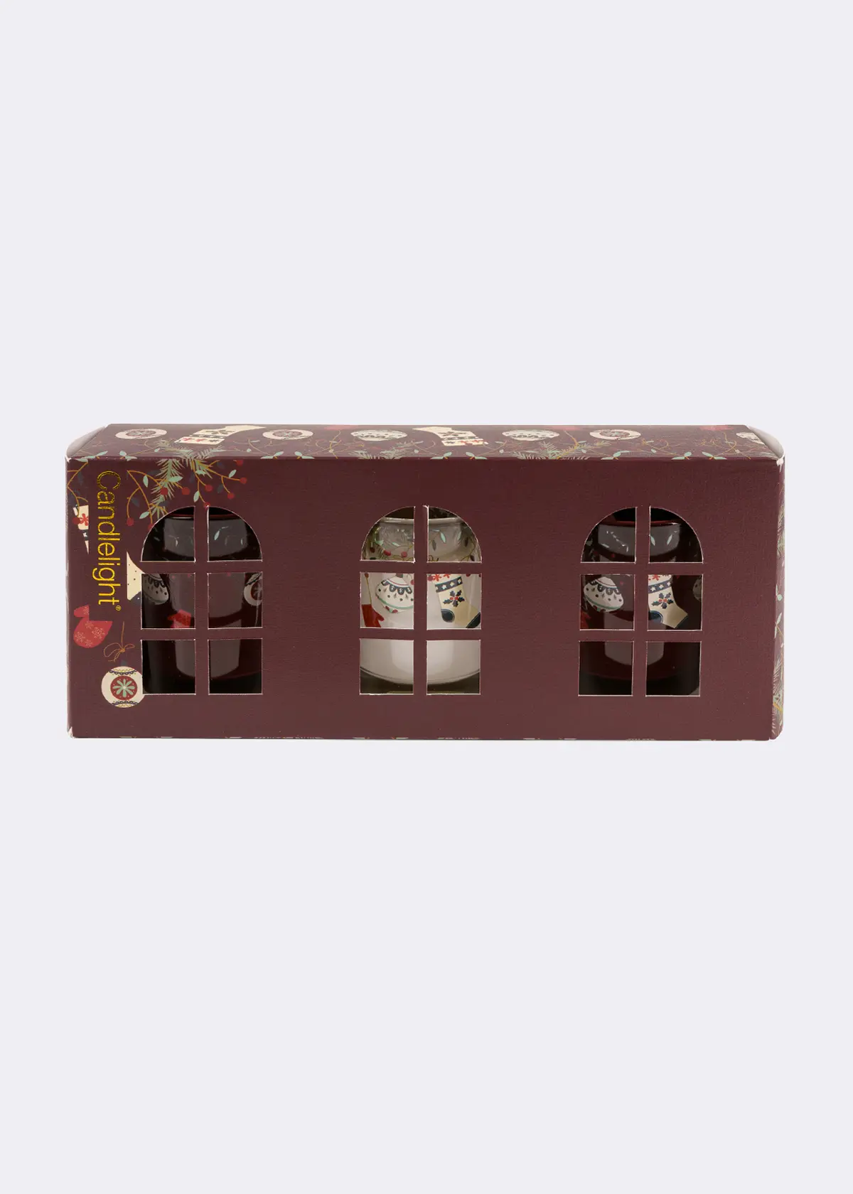 A photo of Set of 3 Mulled Wine Votive Candles