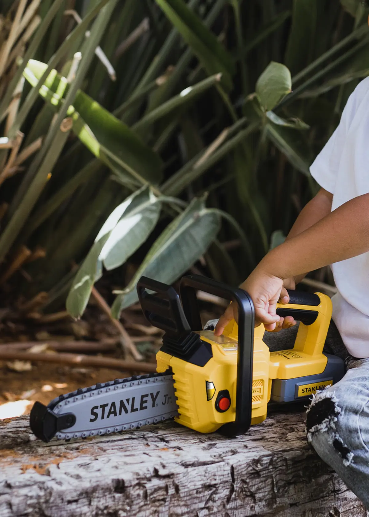 A photo of Stanley Jr. Battery Operated Deluxe Chainsaw Toy