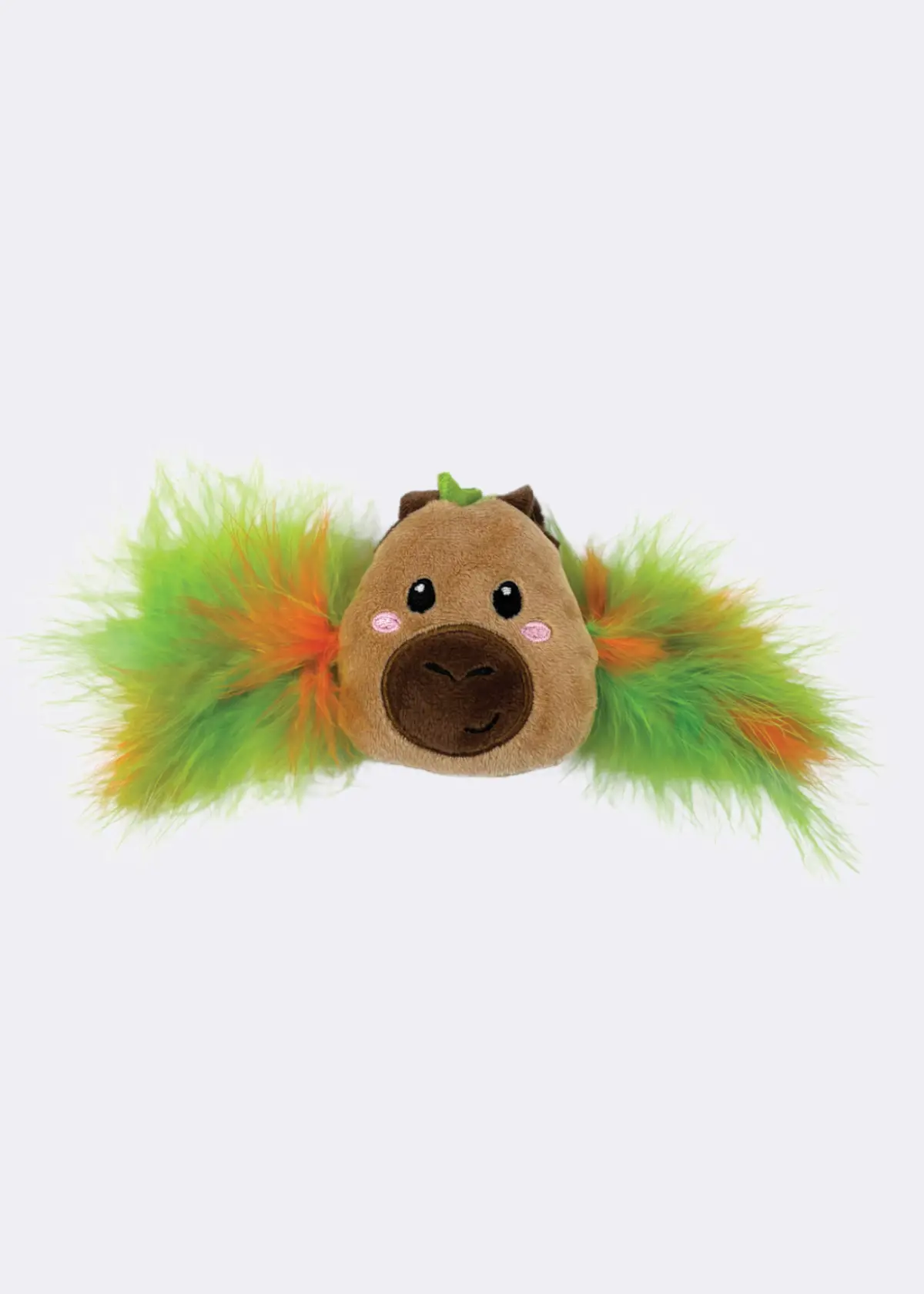 A photo of Corby Capybara Feather Cat Toy