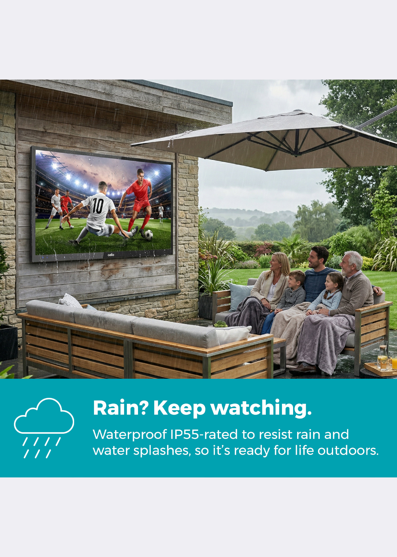 Cello 65" Premium Outdoor 4K UHD Samsung Tizen Smart TV