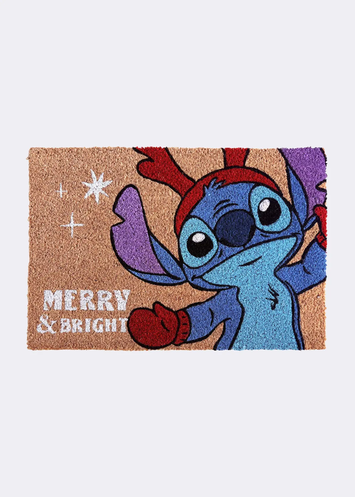 A photo of Disney Stitch Merry & Bright Coir Doormat 40x60cm
