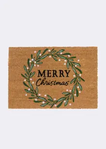 Mistletoe Wreath Coir Doormat 40x60cm
