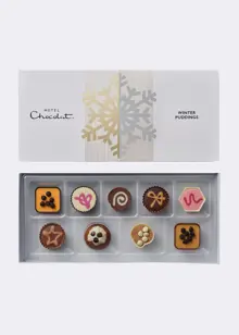 Hotel Chocolat Winter Puddings Chocolate Box 9 Piece