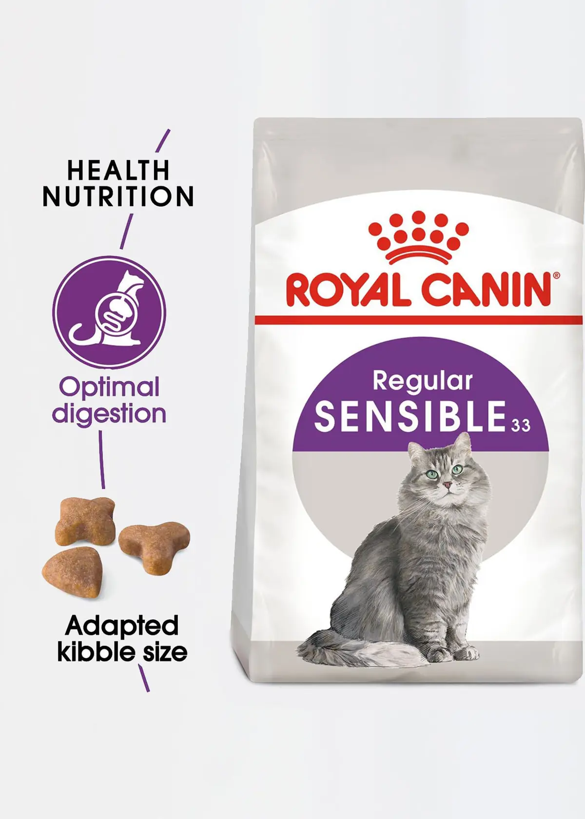 A photo of Royal Canin Regular Sensible Adult Dry Cat Food 33 2kg