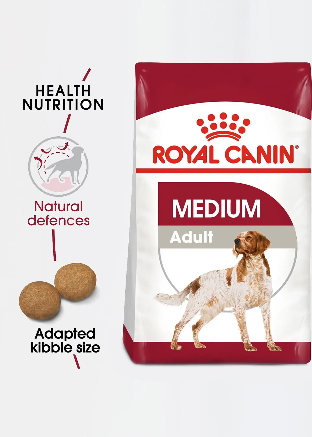 A photo of Royal Canin Medium Adult Dry Dog Food 4kg