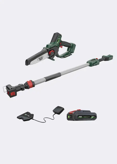 A photo of Webb 20V 15cm Extendable Pruing Saw with Battery & Charger