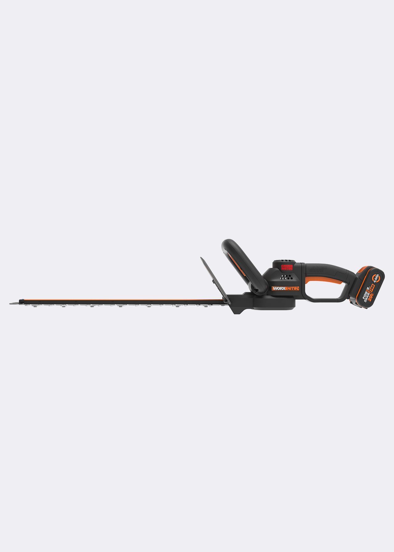 Worx 20V 57cm Brushless Cordless Hedge Trimmer with Battery