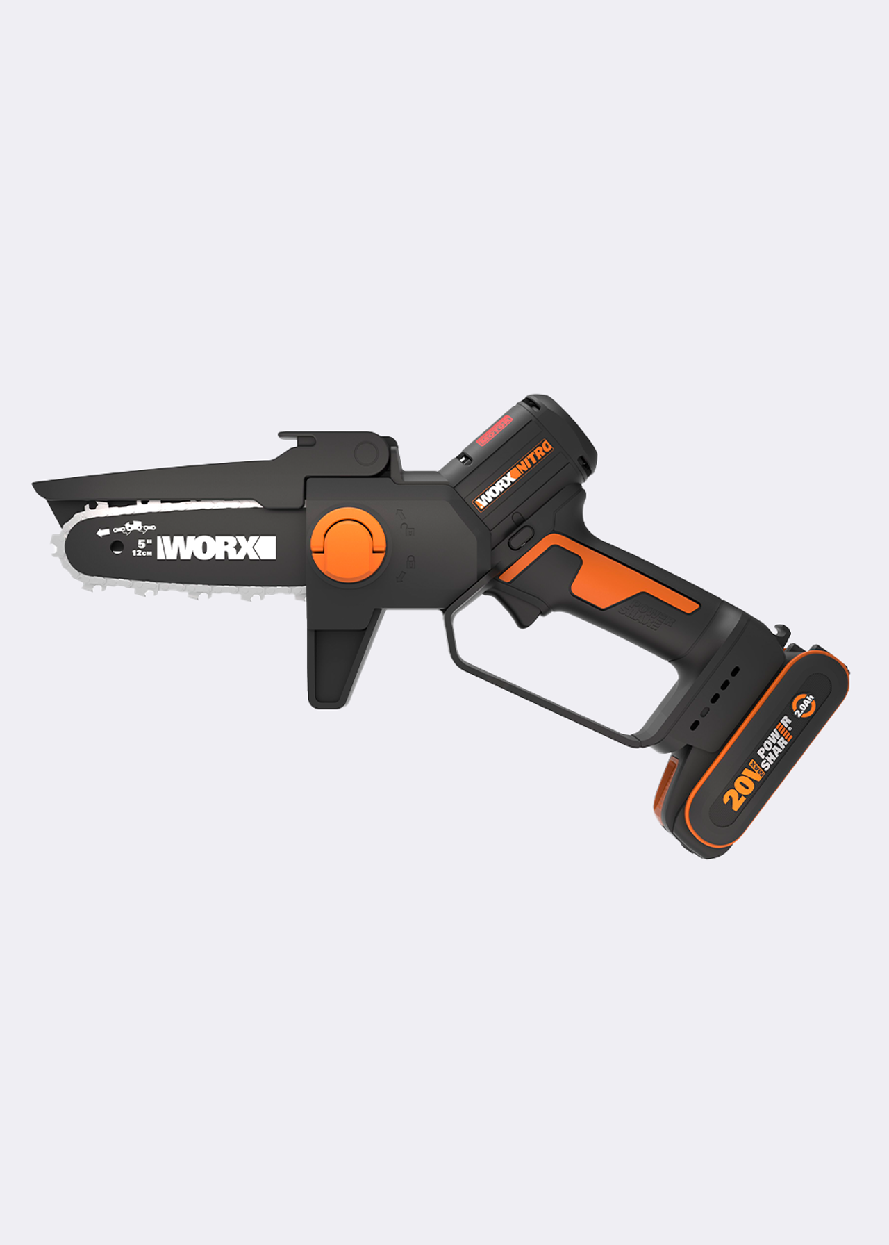 Worx Nitro 20V 12cm Cordless Brushless Chainsaw with Battery