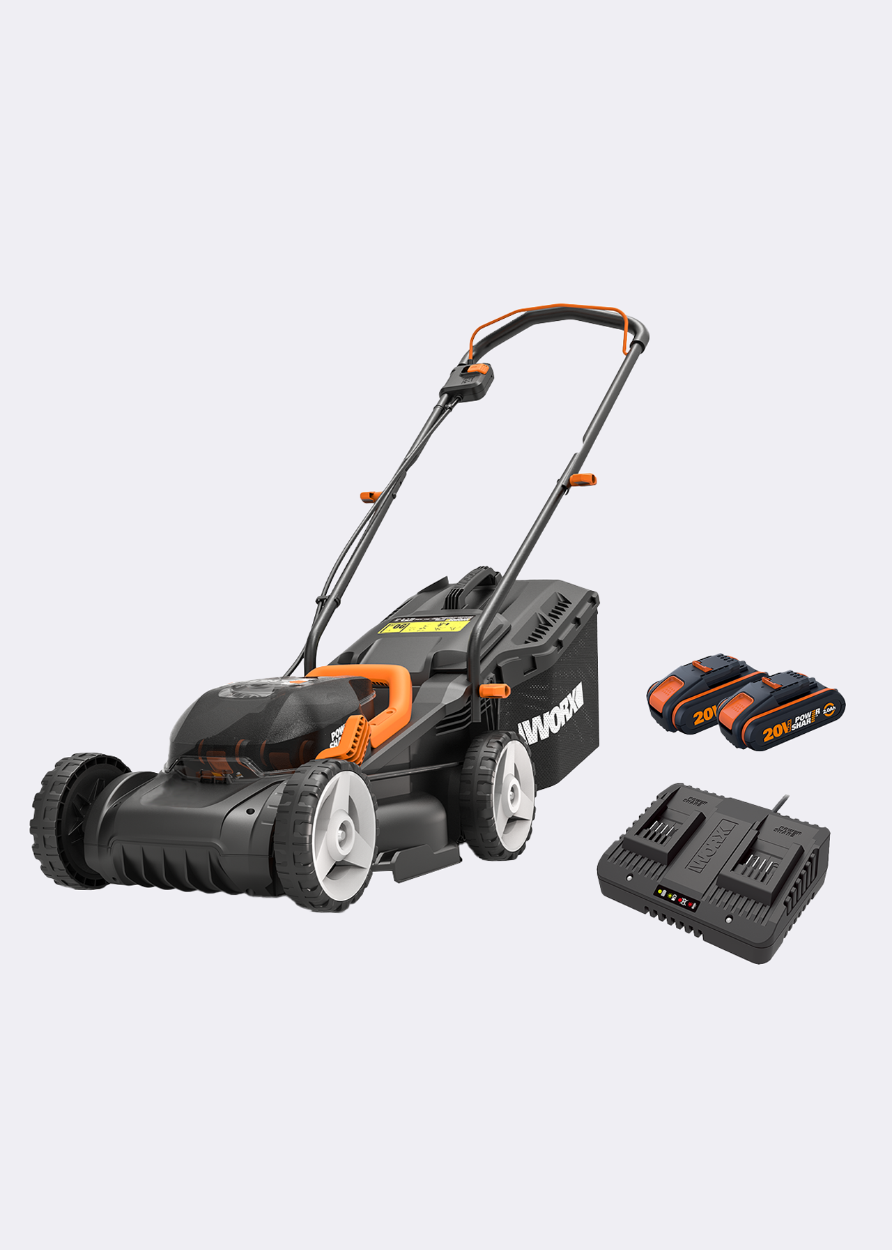Worx 40V 34cm Cordless Lawnmower with Batteries & Charger