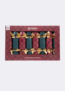 Pack of 8 Dobbies Classic Noel Tartan Christmas Crackers