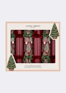 Pack of 6 Laura Ashley Festive Trees Luxury Christmas Cracke