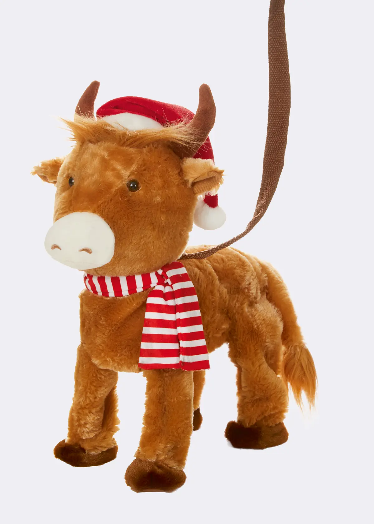 A photo of Animated Musical Walking Highland Cow Decoration 35cm