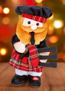 Animated Musical Piping Scotsman Decoration 34cm
