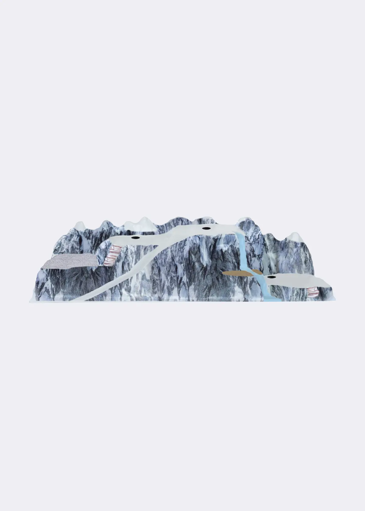 A photo of Christmas Village Display Base With Waterfall 42x25cm