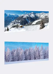 Double-Sided Wintersport Background Sheet 100x35cm