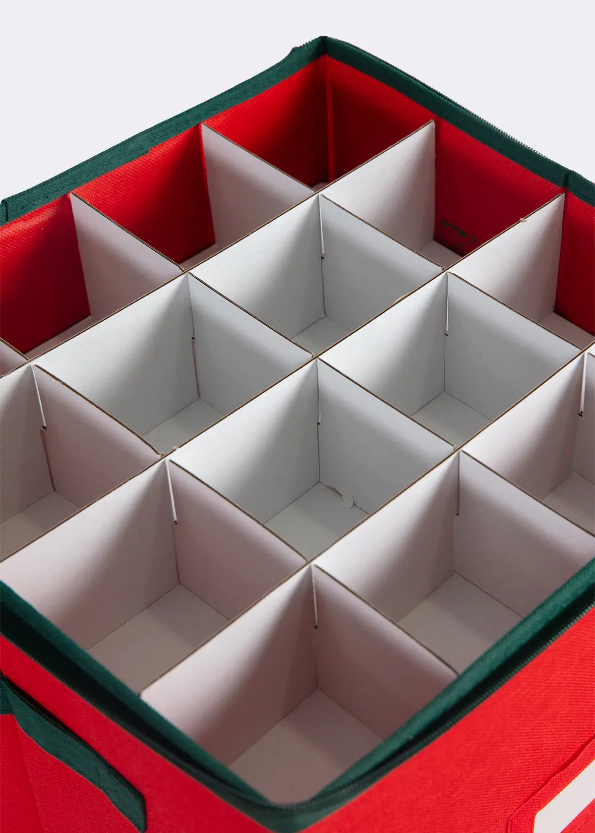 A photo of 64 Sectioned Christmas Bauble Storage Bag Red