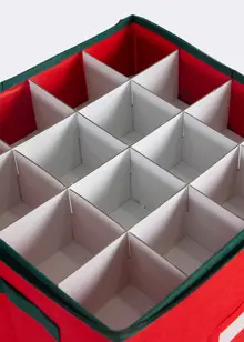 64 Sectioned Christmas Bauble Storage Bag Red