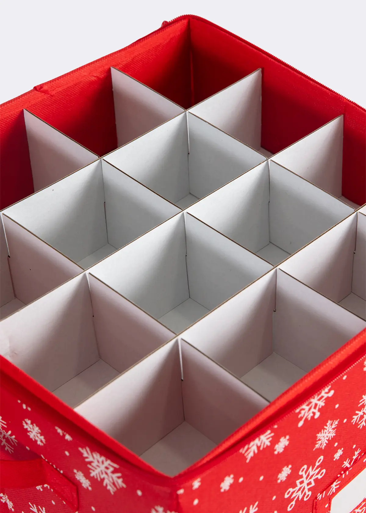 A photo of 64 Sectioned Christmas Bauble Storage Bag Snowflake Print