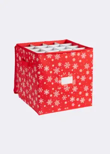 64 Sectioned Christmas Bauble Storage Bag Snowflake Print