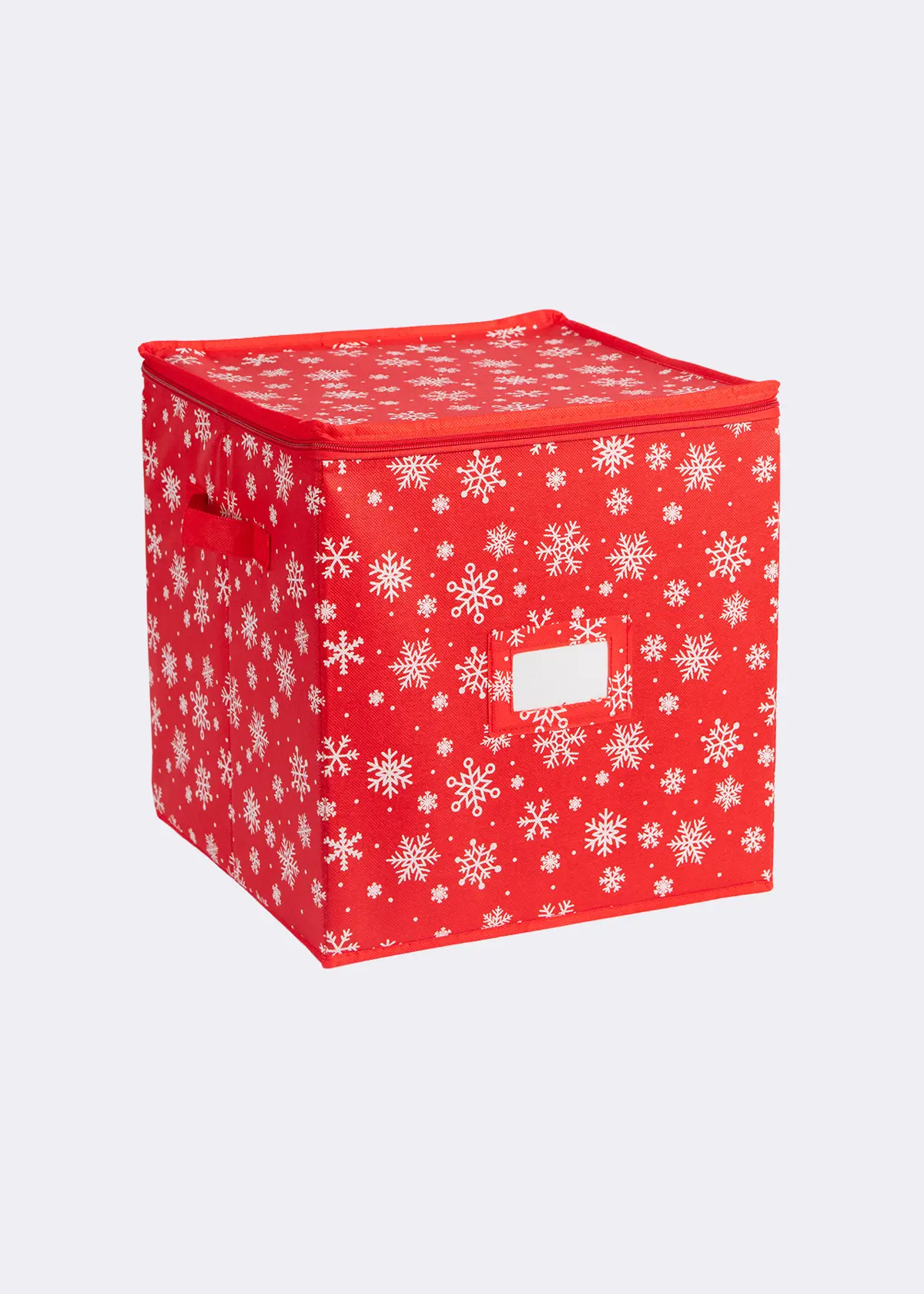 A photo of 64 Sectioned Christmas Bauble Storage Bag Snowflake Print
