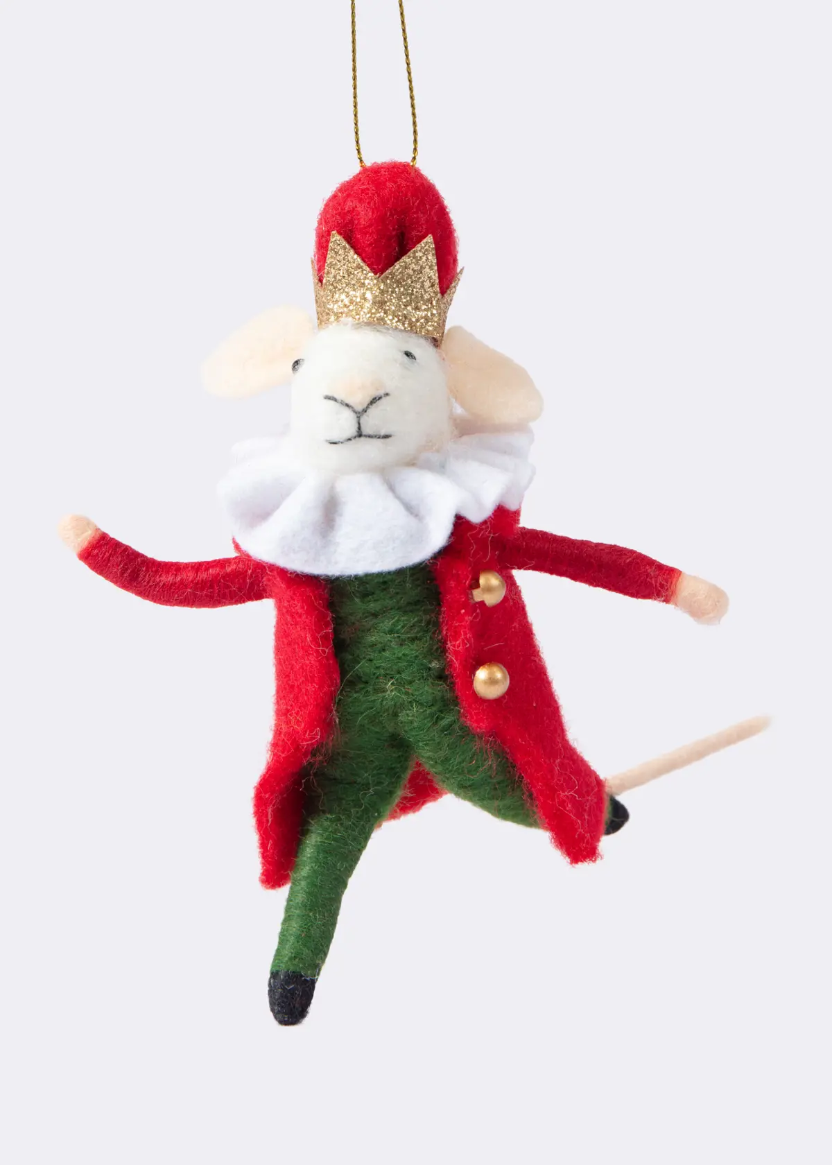 A photo of Needle Felt Circus Master Mouse Hanging Decoration 12cm