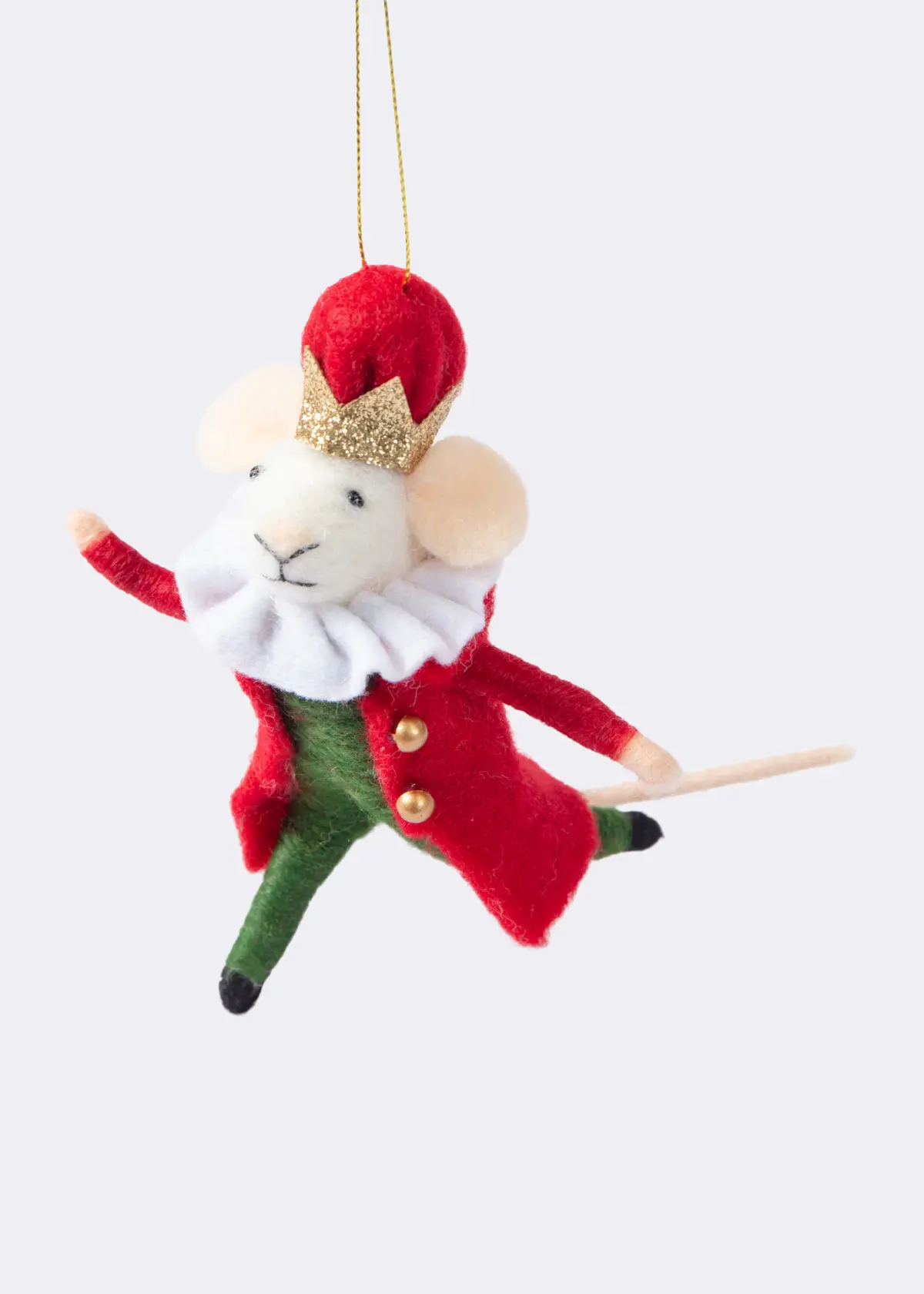A photo of Needle Felt Circus Master Mouse Hanging Decoration 12cm