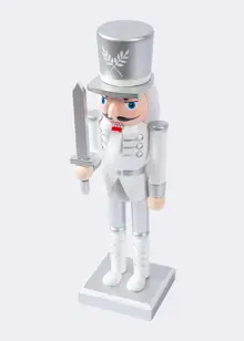 Silver Wooden Nutcracker 25cm