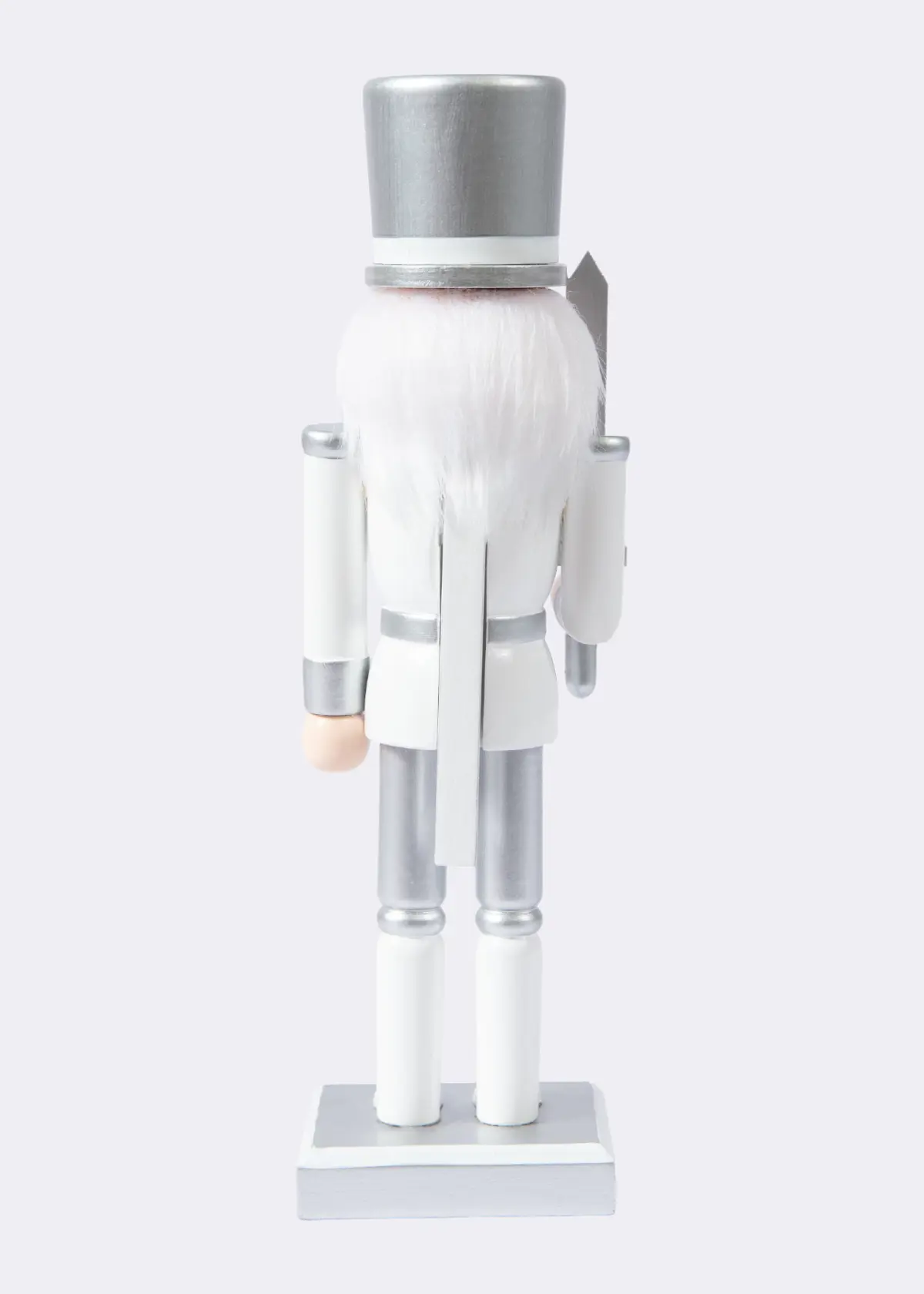 A photo of Silver Wooden Nutcracker 25cm