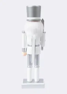 Silver Wooden Nutcracker 25cm