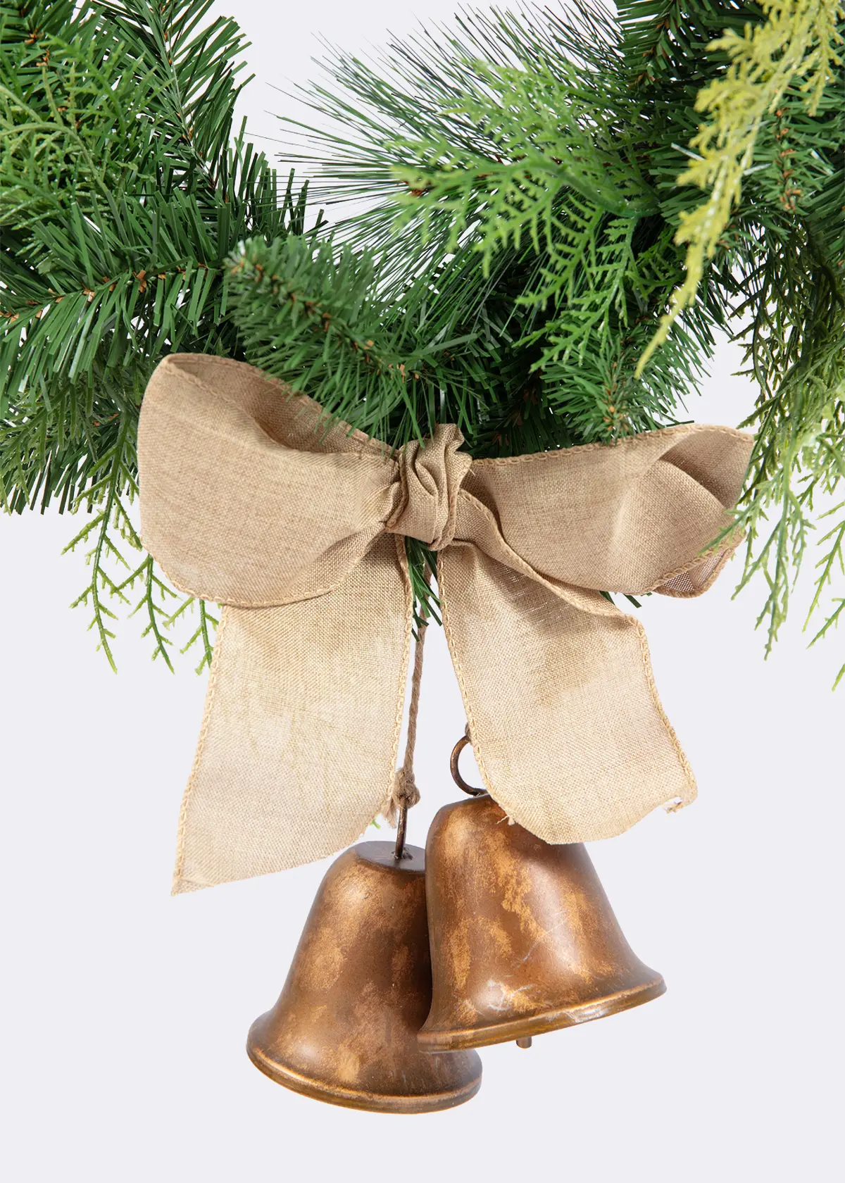 A photo of Champagne Berry Artificial Garland With Bell & Bow 1.8m