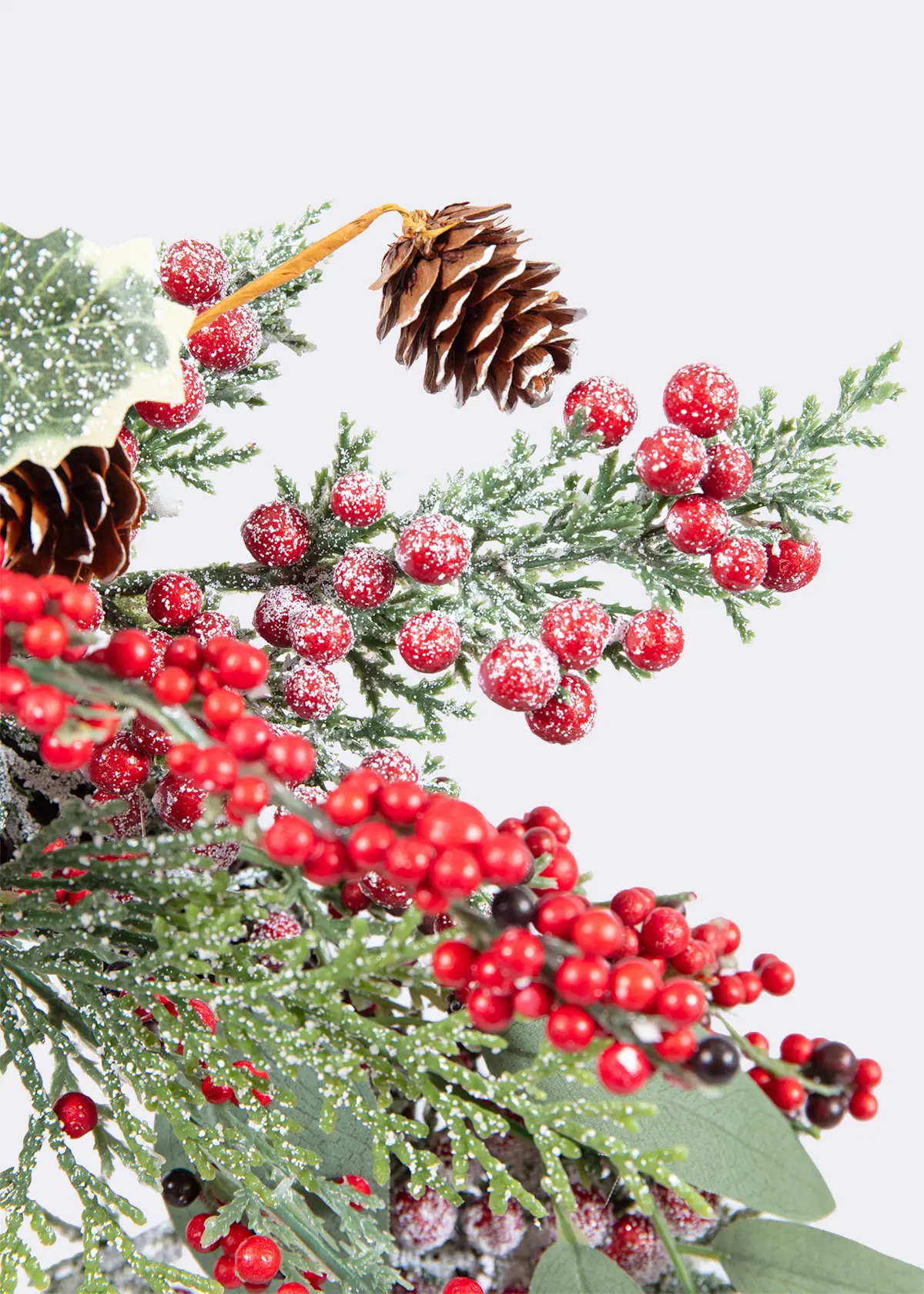 A photo of Frosted Red Berry Artificial Wreath 50cm