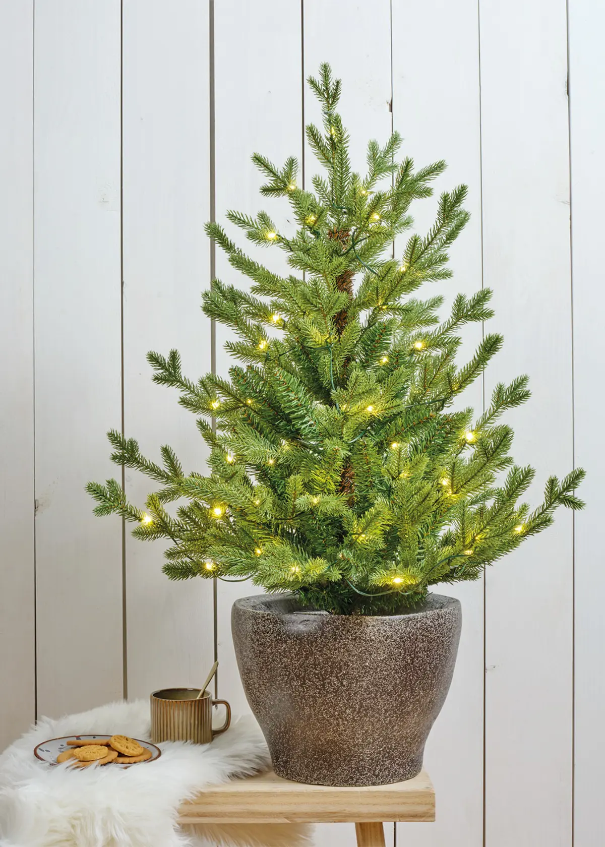 A photo of 90cm Norway Pre-Lit Outdoor Potted Tree