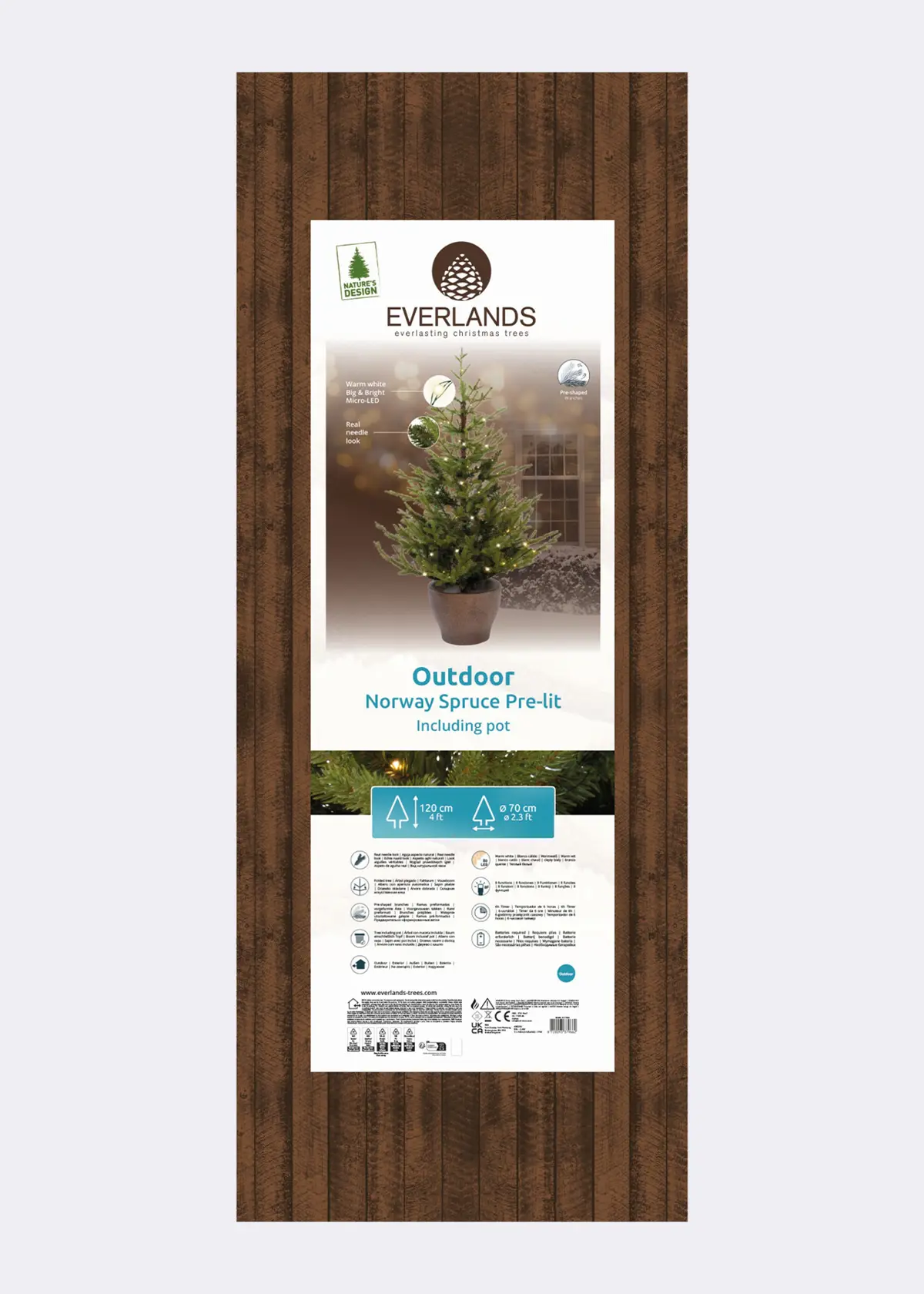 A photo of 120cm Norway Pre-Lit Outdoor Potted Tree