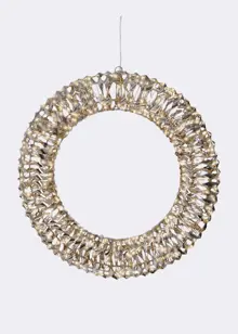 Gold Foil Micro Warm White LED Wreath Light 50cm