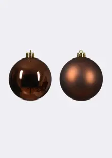 Pack of 6 Shatterproof Espresso Baubles 8cm
