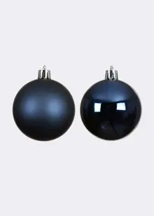 Pack of 6 Shatterproof Night Blue Baubles 8cm