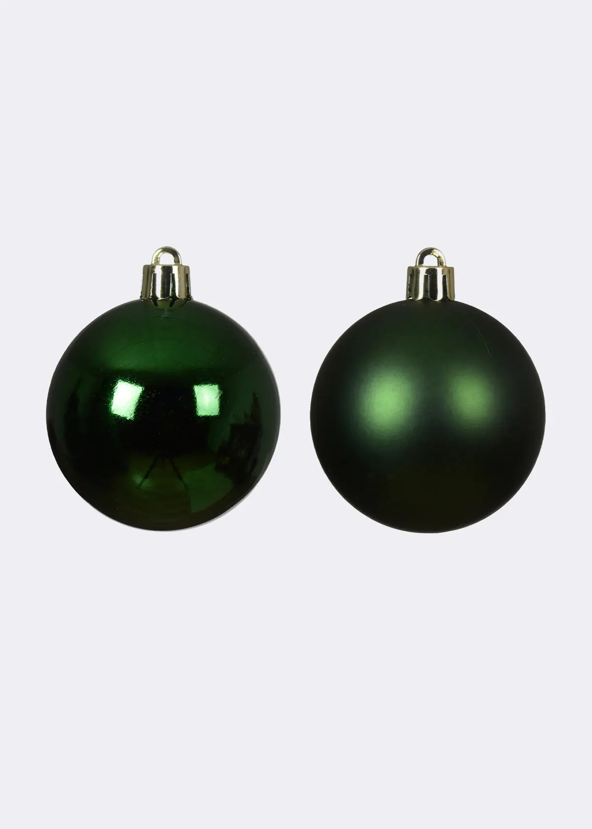 A photo of Pack of 6 Shatterproof Pine Green Baubles 8cm